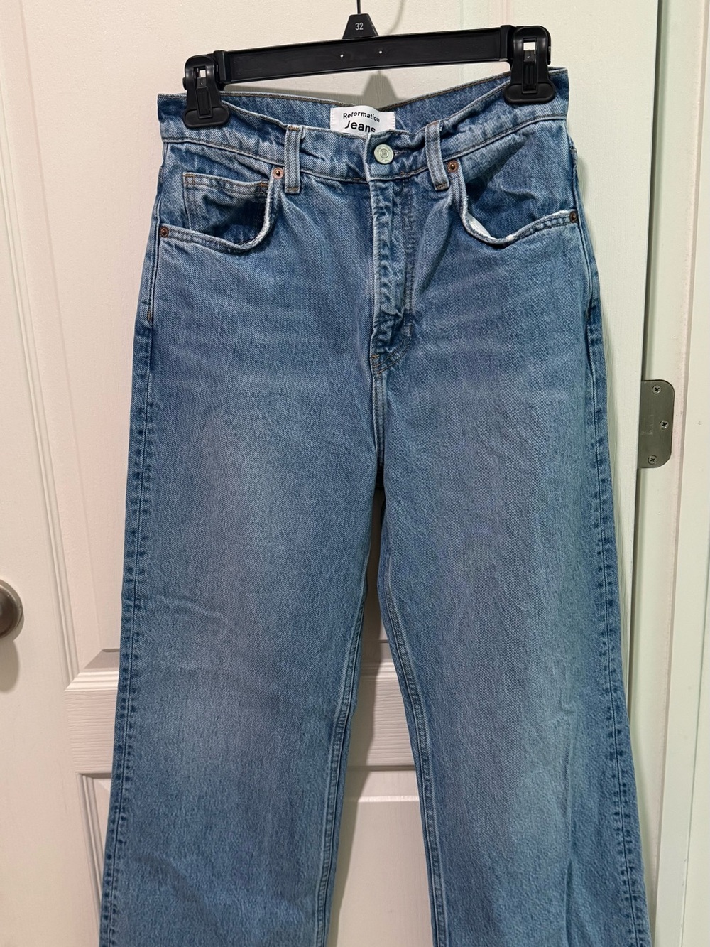 Reformation Light Blue wide Leg Jeans